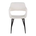 LumiSource Juego de 2 sillas de comedor Margarite, PU negro/metal blanco
