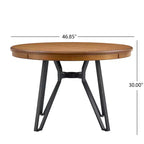 Christopher Knight Home Mesa de comedor redonda Will de 46.85" con tablero y patas de horquilla para 4 personas, fresno claro
