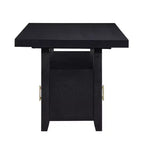 Mesa de comedor a la altura de la encimera Yves con almacenamiento color carbón desgastado - Steve Silver Co.