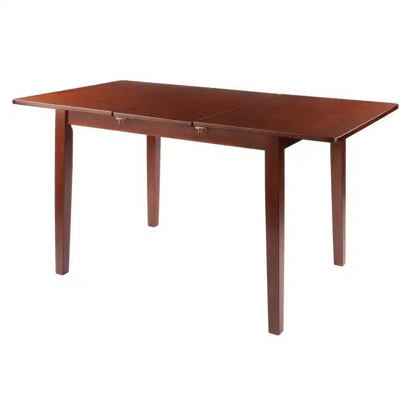Mesa de comedor extensible Darren Nogal - Winsome: Extensión de mariposa autoalmacenable, Asientos para 6