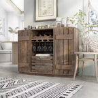 HOMES: Inside + Out Aparador de comedor inspirado en tablones de madera Candy con cajas extraíbles Roble recuperado: Almacenamiento de cocina, Estante para copas