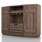 HOMES: Inside + Out Aparador de comedor inspirado en tablones de madera Candy con cajas extraíbles Roble recuperado: Almacenamiento de cocina, Estante para copas
