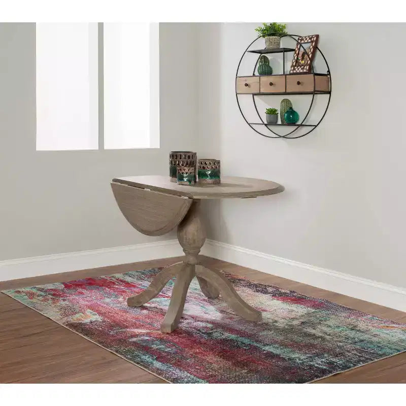 Torino Mesas de Comedor Tradicionales Marrón Rústico - Linon: Madera Maciza, Para 4 Personas, 42" de Diámetro