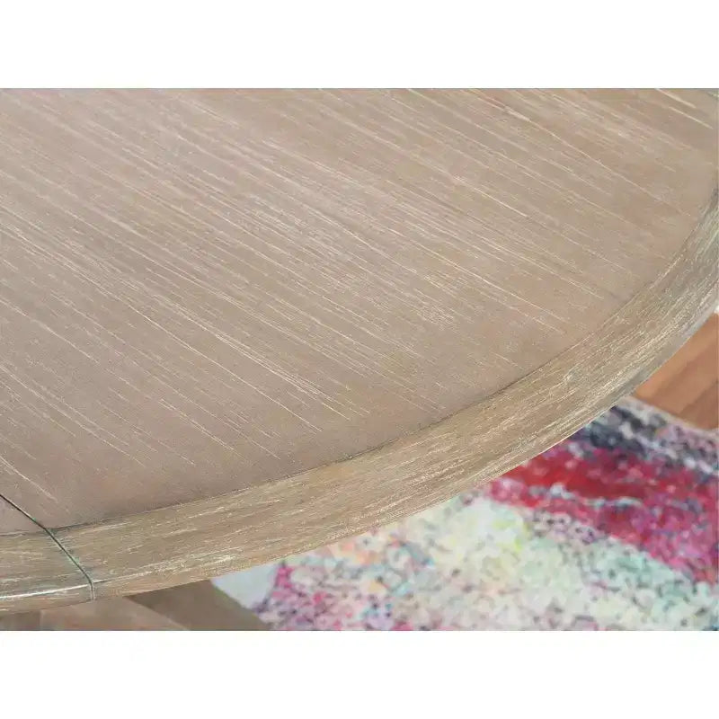 Torino Mesas de Comedor Tradicionales Marrón Rústico - Linon: Madera Maciza, Para 4 Personas, 42" de Diámetro