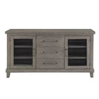 Mila Server Washed Gray - Steve Silver Co.: Estilo Contemporáneo, Acabado de Chapa, Puertas de Cristal, 3 Cajones