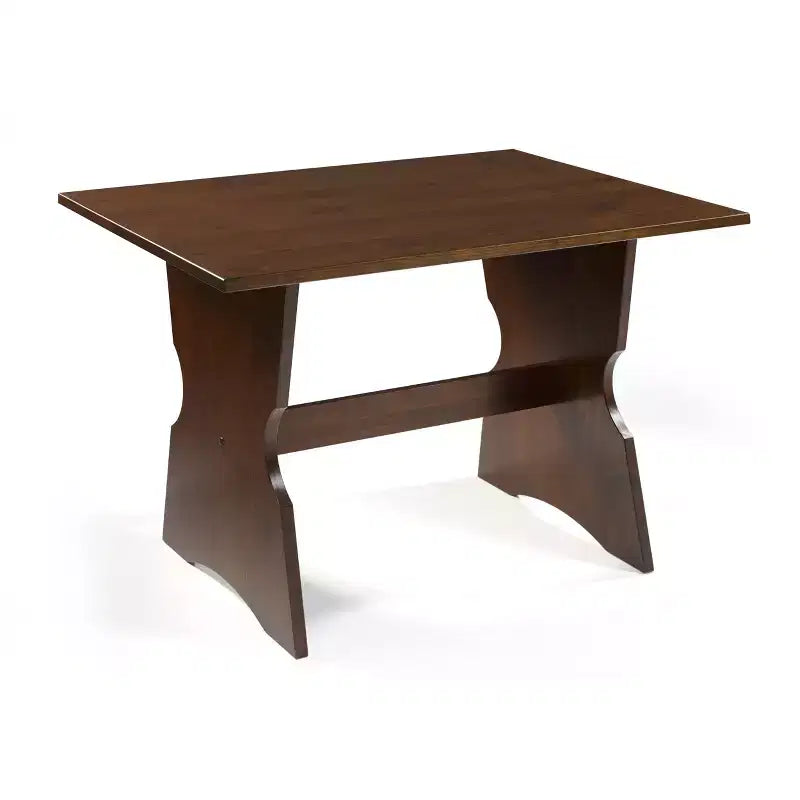 Juego de comedor de rincón en forma de L Colby de 3 piezas con banco sin respaldo, color marrón - Linon: Estructura de madera, 5 asientos, base de caballete