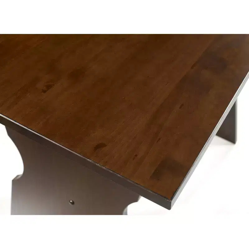 Juego de comedor de rincón en forma de L Colby de 3 piezas con banco sin respaldo, color marrón - Linon: Estructura de madera, 5 asientos, base de caballete