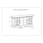 Aparador buffet grande Stratford de color castaño oscuro - WyndenHall