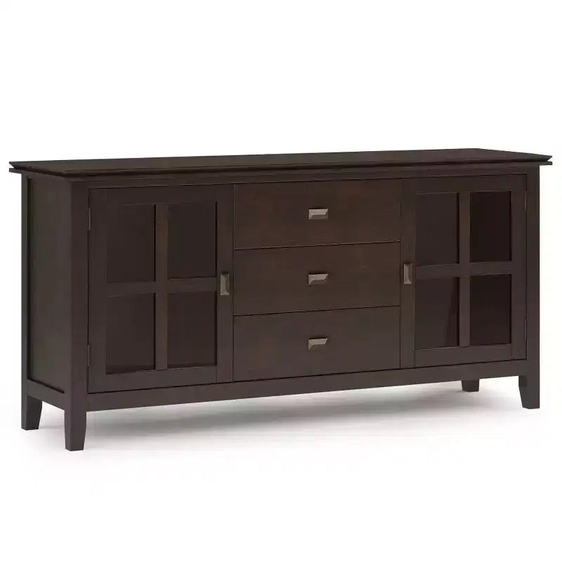 Aparador buffet grande Stratford de color castaño oscuro - WyndenHall