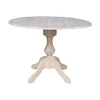 42" Blake Round Drop Leaf Dining Table Unfinished - International Concepts: Compact, Pedestal Base