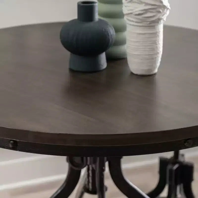 Mesa Powell Tormo de altura de barra, redonda, ajustable, gris