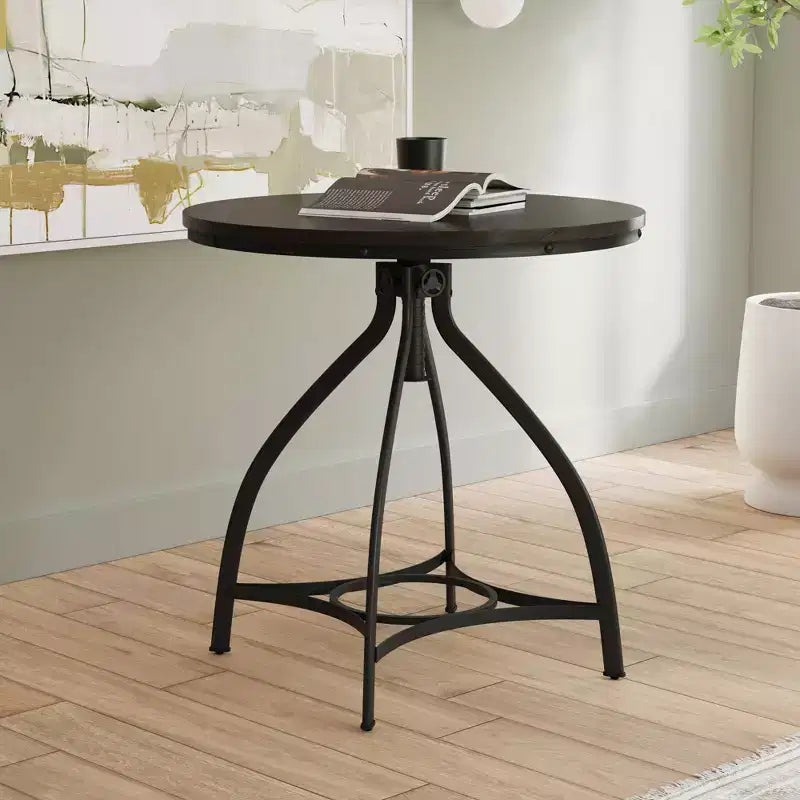 Mesa Powell Tormo de altura de barra, redonda, ajustable, gris