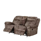 Sofá Zubaida de Acme Furniture en terciopelo bicolor chocolate