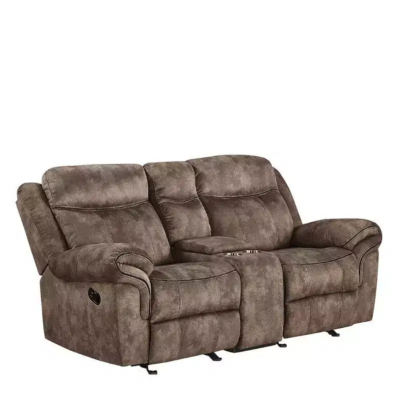 Sofá Zubaida de Acme Furniture en terciopelo bicolor chocolate