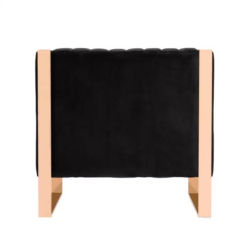 Juego de 2 sillas decorativas Trillium de terciopelo negras - Manhattan Comfort: Acabado dorado, no requiere montaje