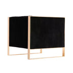 Juego de 2 sillas decorativas Trillium de terciopelo negras - Manhattan Comfort: Acabado dorado, no requiere montaje