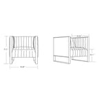 Juego de 2 sillas decorativas Trillium de terciopelo negras - Manhattan Comfort: Acabado dorado, no requiere montaje