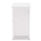 Sariah Wood Rattan 2 Door Nightstand White - Baxton Studio