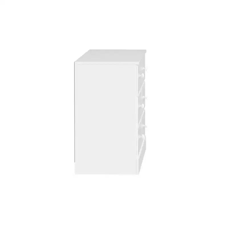 Cómoda doble de 6 cajones Prepac Astrid de 26.85 pulgadas para dormitorio, cómoda ancha, muebles de dormitorio, color blanco