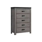 Cómoda Montauk de 5 Cajones Gris - Picket House Furnishings: Amplio Almacenamiento, Tiradores Metálicos, Muebles de Dormitorio