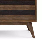 Mueble de TV Wright para televisores de hasta 60 pulgadas, rústico, marrón envejecido natural - WyndenHall: Madera de acacia, gestión de cables, estantes ajustables