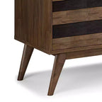Mueble de TV Wright para televisores de hasta 60 pulgadas, rústico, marrón envejecido natural - WyndenHall: Madera de acacia, gestión de cables, estantes ajustables