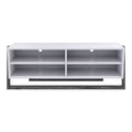 miBasics Large Etteridge 4 Shelf TV Stand for TVs up to 68" Gray: Transitional Style, Two-Tone Finish, Metal Hardware