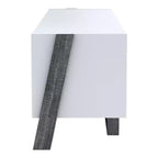 Soporte para TV grande miBasics Etteridge de 4 estantes para televisores de hasta 68" gris: estilo de transición, acabado de dos tonos, herrajes de metal