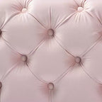 Baxton Studio Otomana Avara de terciopelo con botones capitoné, rosa