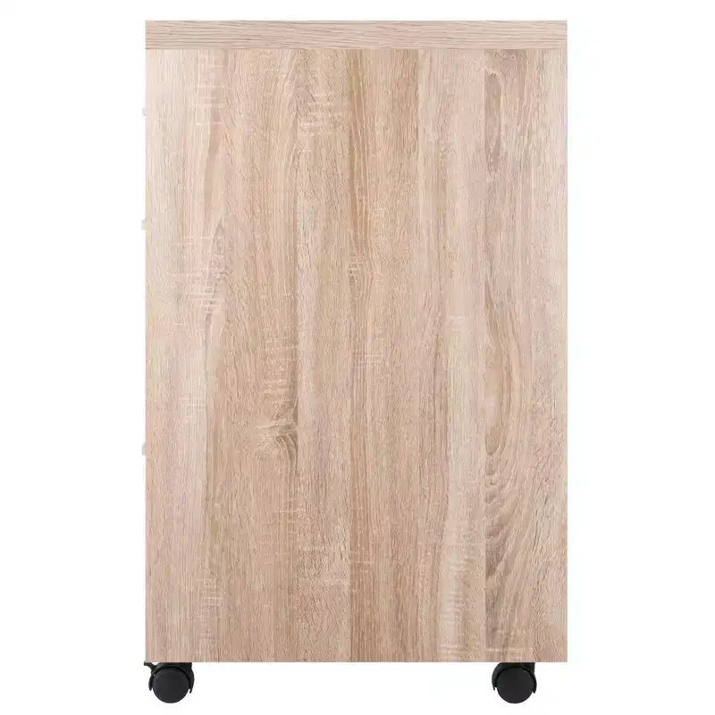Juego de escritorio modular Kenner de 3 piezas con 2 cajones y 3 estantes de madera recuperada - Winsome