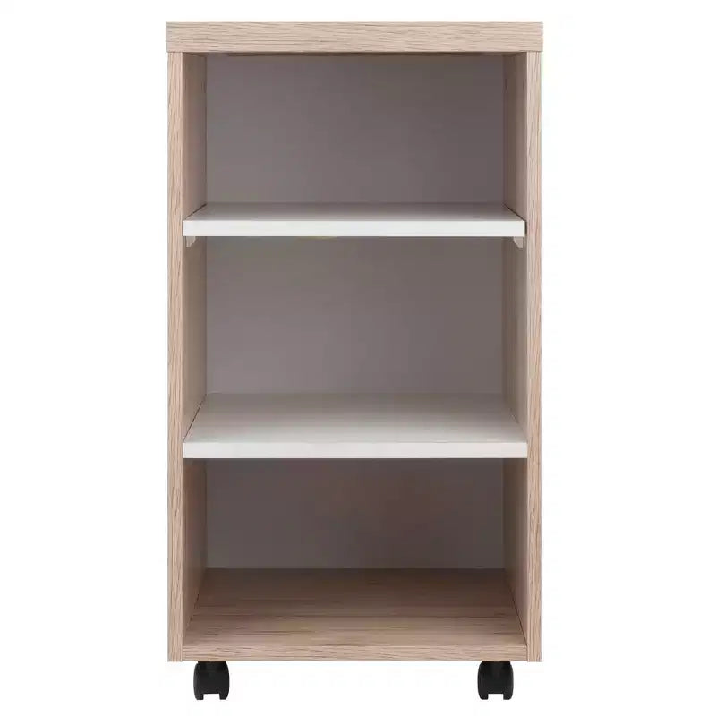 Juego de escritorio modular Kenner de 3 piezas con 2 cajones y 3 estantes de madera recuperada - Winsome
