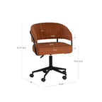 Silla de oficina Prestwick de Linon, color caramelo
