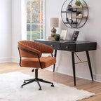 Silla de oficina Prestwick de Linon, color caramelo