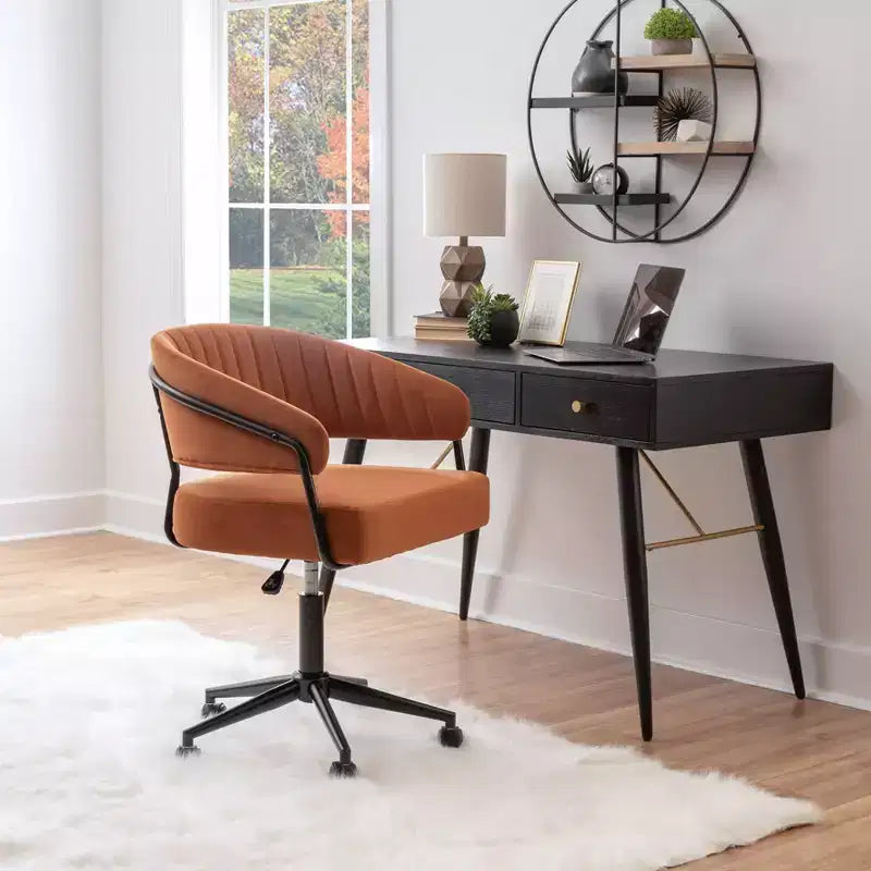 Silla de oficina Prestwick de Linon, color caramelo