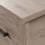 Escritorio en forma de L Sauder Summit Station de Roble Laurel: Muebles de oficina en casa con archivador y gestión de cables