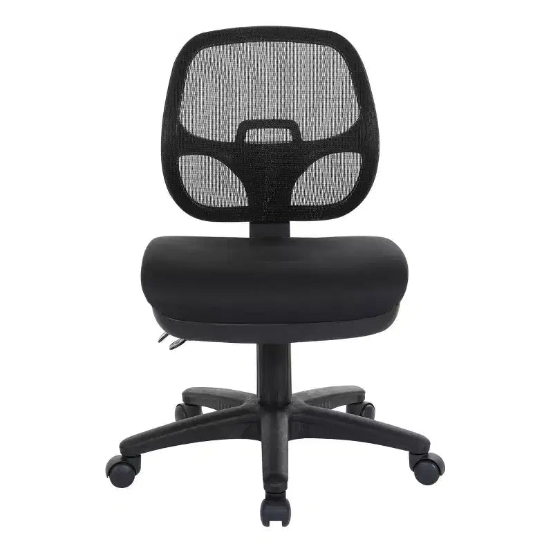 Sillón de oficina ergonómico negro - OSP Home Furnishings: Giratorio, Soporte lumbar de malla, Altura ajustable