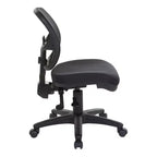 Sillón de oficina ergonómico negro - OSP Home Furnishings: Giratorio, Soporte lumbar de malla, Altura ajustable