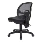 Sillón de oficina ergonómico negro - OSP Home Furnishings: Giratorio, Soporte lumbar de malla, Altura ajustable