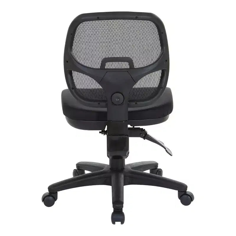 Sillón de oficina ergonómico negro - OSP Home Furnishings: Giratorio, Soporte lumbar de malla, Altura ajustable