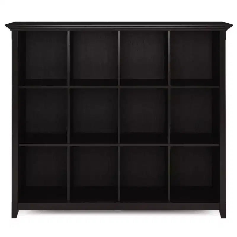 Estantería de almacenamiento Halifax de 12 cubos WyndenHall de 48", marrón nogal: estilo de transición, estructura de pino y madera contrachapada, estantes fijos