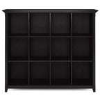 Estantería de almacenamiento Halifax de 12 cubos WyndenHall de 48", marrón nogal: estilo de transición, estructura de pino y madera contrachapada, estantes fijos