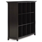 Estantería de almacenamiento Halifax de 12 cubos WyndenHall de 48", marrón nogal: estilo de transición, estructura de pino y madera contrachapada, estantes fijos
