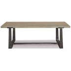 Mesa de centro Dalenville Negro Metálico/Gris/Marrón/Beige - Signature Design by Ashley: Base de caballete, Acabado envejecido