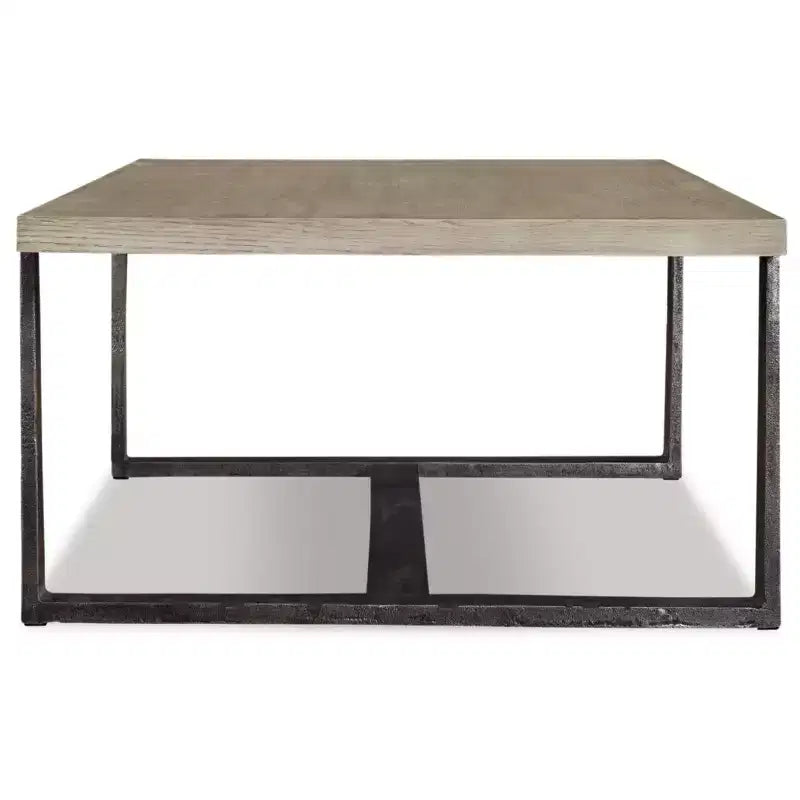 Mesa de centro Dalenville Negro Metálico/Gris/Marrón/Beige - Signature Design by Ashley: Base de caballete, Acabado envejecido