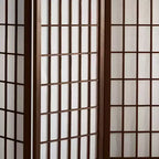 Biombo japonés Shoji de 6 paneles y 1,83 m de altura con diseño de ventana - Nogal: Separador de ambientes plegable