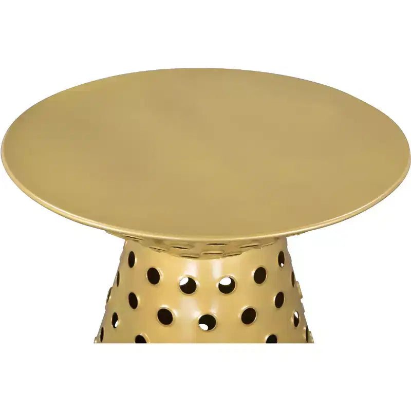 Alaterre Furniture Kian Side Table Hierro Dorado: Pedestal, Moderno, No Requiere Montaje, Capacidad de 100 kg