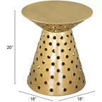 Alaterre Furniture Kian Side Table Hierro Dorado: Pedestal, Moderno, No Requiere Montaje, Capacidad de 100 kg