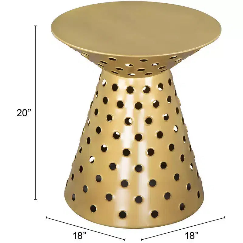 Alaterre Furniture Kian Side Table Hierro Dorado: Pedestal, Moderno, No Requiere Montaje, Capacidad de 100 kg