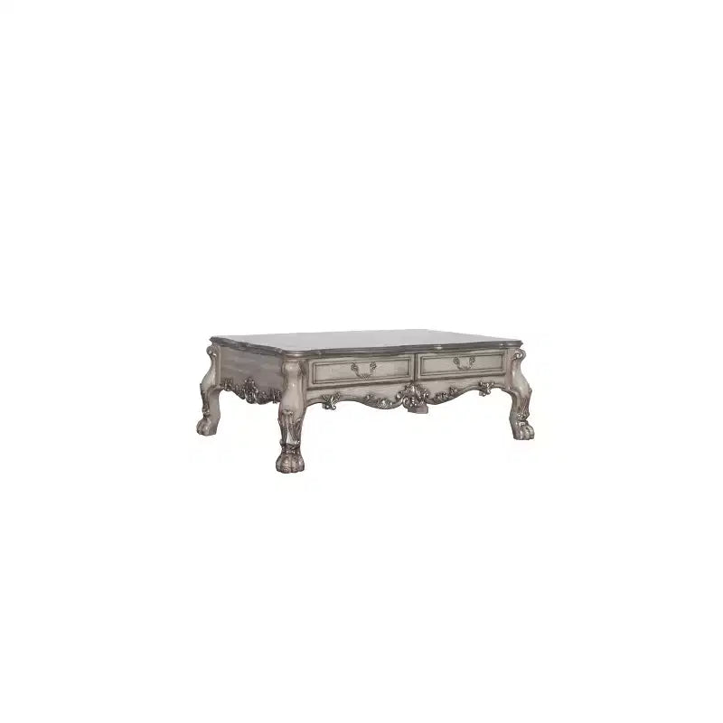 57" Dresden Coffee Table Vintage Bone White - Acme Furniture