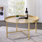 Mesa de centro Mithea de Acme Furniture con tapa de roble/acabado dorado